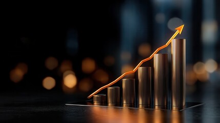 Rising Trends in Business Growth With a Highlighted Bar Graph Showcasing Progress