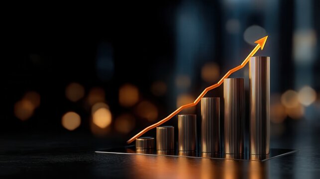 Rising Trends in Business Growth With a Highlighted Bar Graph Showcasing Progress