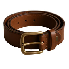 brown leather belt isolated