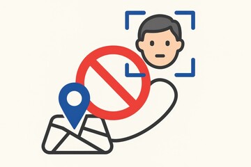 Conceptual illustration of privacy concerns with facial recognition technology highlighting security measures and digital awareness against unauthorized identity capture