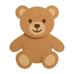 Obraz premium PNG Cute cardboard teddy bear illustration.