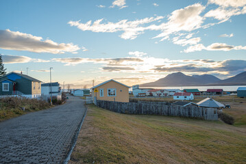 The village of island of Hrisey in Iceland