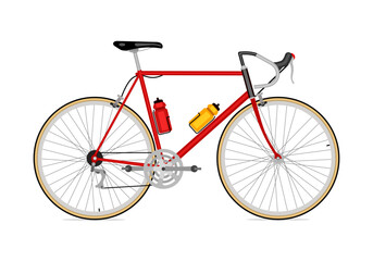 Classic men's urban road bike silhouette. Vector illustration.