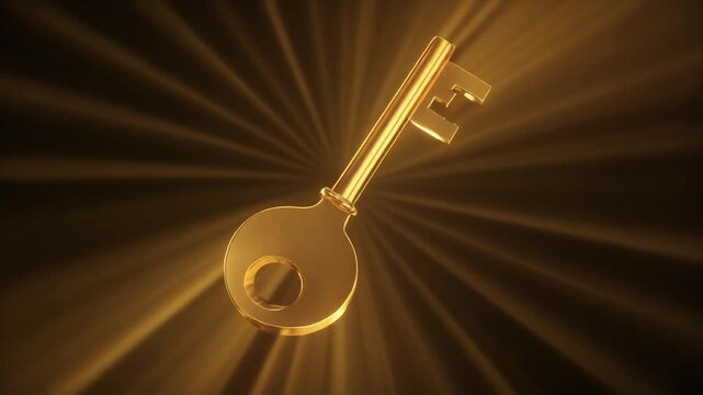 Golden Key Unlocks Success: Shining Light on Opportunity and Achievement