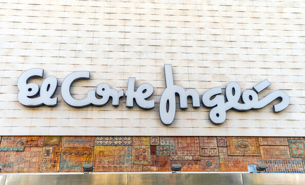 Seville, Spain, October 15, 2025; El Corte Ingl&eacute;s department store with logo sign on facade.