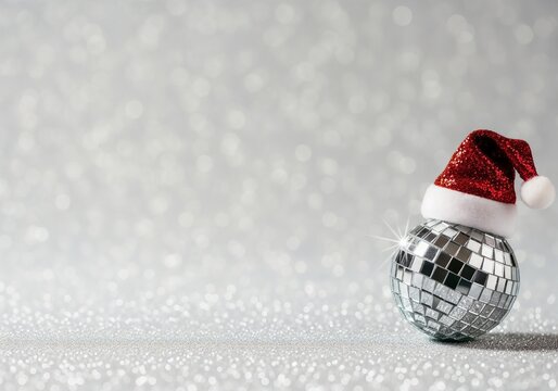 christmas ball with santa hat