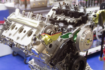 Engine cylinder block in section