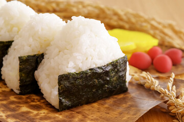 Japanese staple food, rice and rice balls