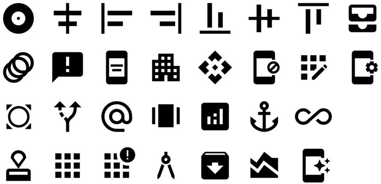 Alignment and Interface Utility Icon Set