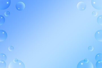 Small and large bubbles with a blue gradient background