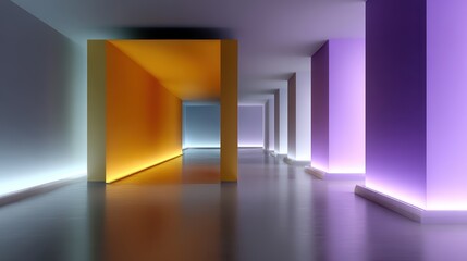 Fototapeta premium Abstract Architecture: Modern Hallway Stock Photo, Design, Background