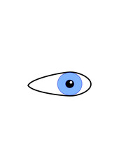 Abstract vector drawing of an eye with a blue iris