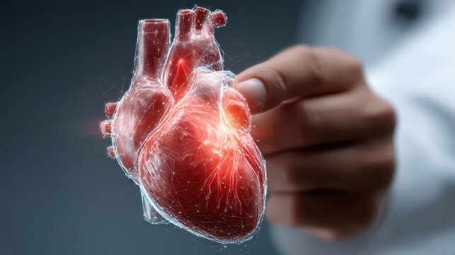 Human Heart Technology: Medical Innovation & Healthcare Stock Photo