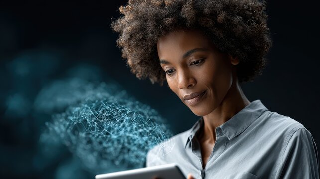 Modern Woman with Tablet: Technology & Data Solutions, Business