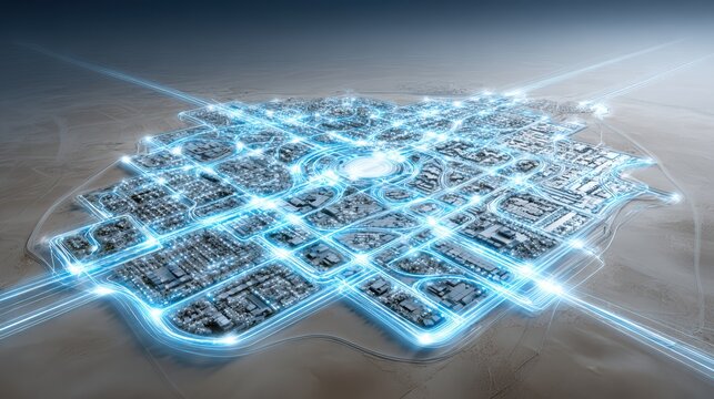 Smart City Network: Technology, Data, and Connectivity Stock Photo