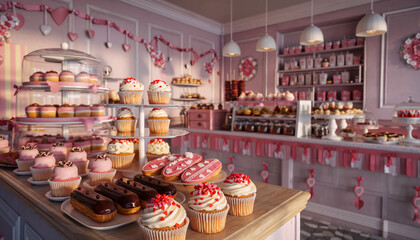 Charming Pink Patisserie Filled with Delicious Valentine's Day Sweets