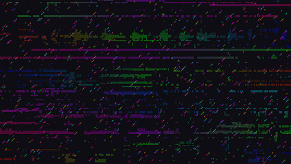 Colorful Glitch Screen Effect. Abstract Technology Vector Background