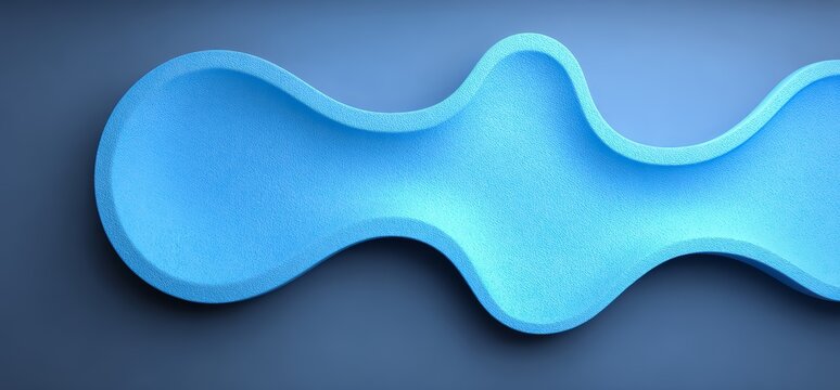 Blue object with a blue background is displayed