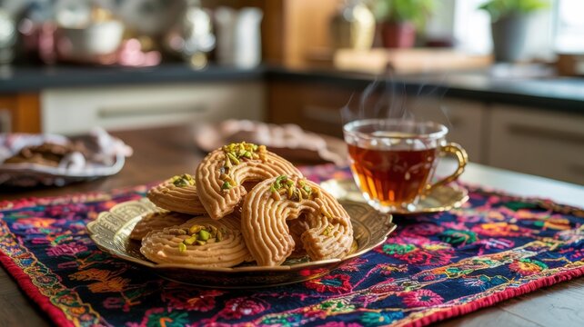 The national dish of Afghan cuisine. 
Cookies "Gosh Phil" ("Elephant's ear")