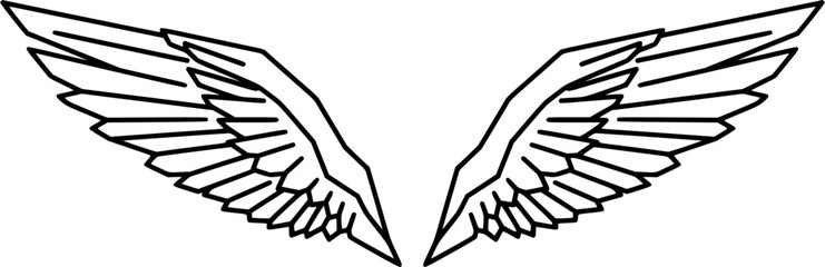 Obraz premium wing silhouette line art vector illustration with a white background 