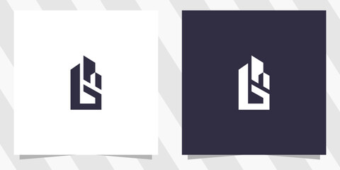 letter b with building logo design vector © euforia