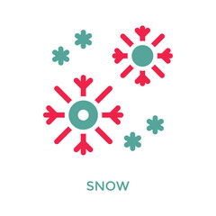 Snow Icon Dual Tone Style. Vector Illustration For Graphic Design