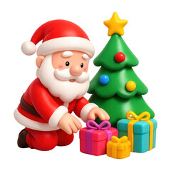 PNG Santa with gifts illustration