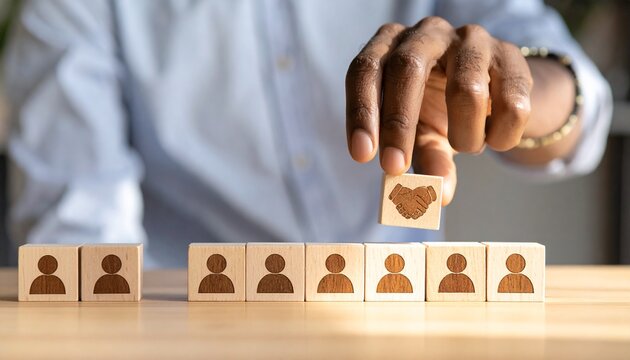 Strategic partnership building connections with handshake icon for team collaboration and success, promoting teamwork and unity for business growth