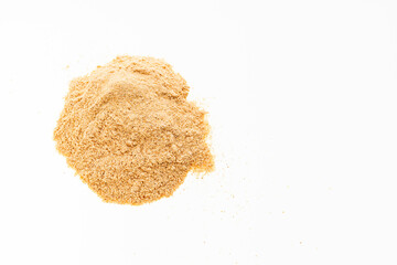 Lepidium meyenii - Heap of dried Peruvian maca powder.