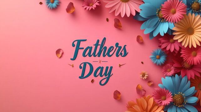 Happy Fathers Day Floral Greeting Card