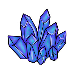 Vibrant Blue and Purple Crystal Cluster Vector Illustration