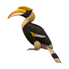 Obraz premium PNG Vibrant hornbill bird illustration