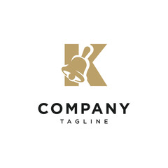 Letter K Christmas Bells Logo Icon Vector