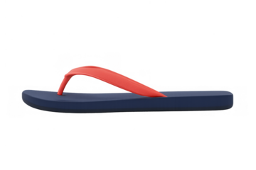 Summer flip-flop on transparent background, casual beach footwear for vacation and holiday concepts