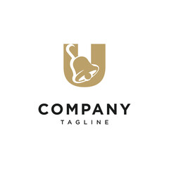 Letter U Christmas Bells Logo Icon Vector