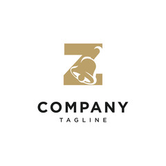 Letter Z Christmas Bells Logo Icon Vector