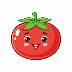 Delightful Tomato Character with Sweet Smile for Educational Resources and Healthy Food Campaigns, Originally a Scalable Graphic