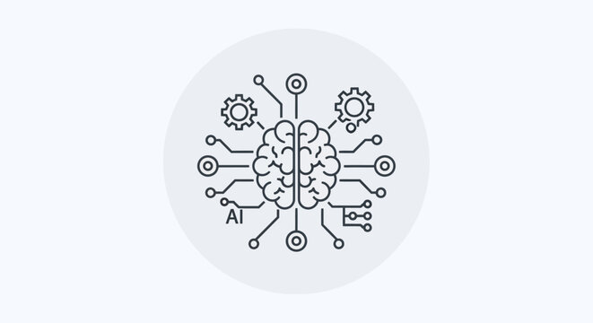 Artificial Intelligence Brain Network Technology Concept.