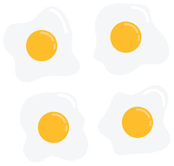 Fried egg flat icon isolated on white background.