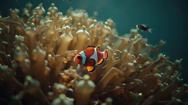 Clownfish Anemone Colorful Underwater Marine Life, Coral Reef