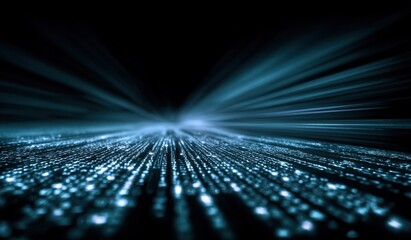 Abstract data stream background with dynamic light rays for technology and science concepts