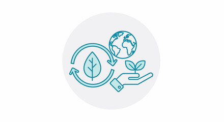 Eco-friendly concept with recycling symbol and globe.