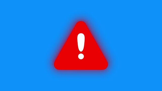 Animated Road Warning Sign | Alert Risk Safety Symbol. Flashing Risk Alert Road Warning Symbol | Caution Sign Animation