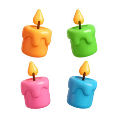 PNG Colorful cartoon birthday candles
