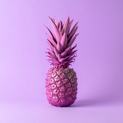 A purple painted pineapple on a purple background