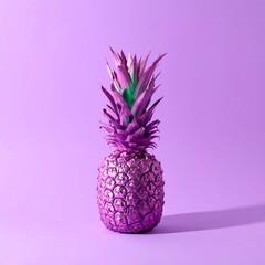 A purple painted pineapple on a purple background