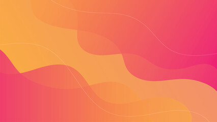Abstract Background with Motion Wave Fluid Liquid Lines and 3D Effects, Orange Red Gradient Color
