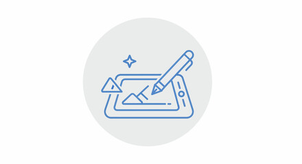 Digital Art Creation with Stylus on Tablet Device.