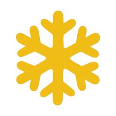 Obraz premium PNG Yellow snowflake minimalist design.