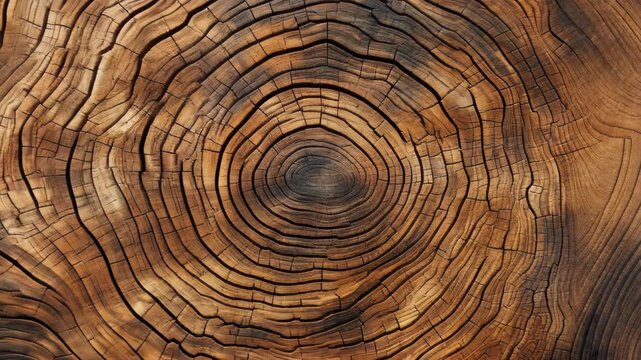 Age Rings: A close-up shot revealing the intricate age rings of a tree, showcasing the passage of time through its growth pattern.